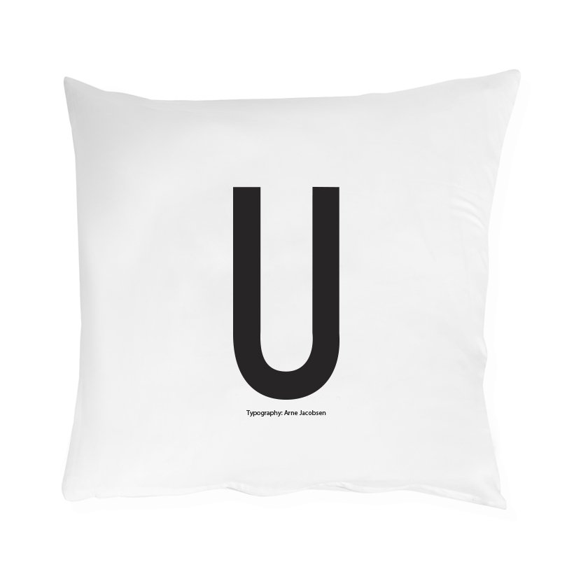 Design Letters pillow case 60x50 cm U | Scandinavian Design | Pillow cases | Black