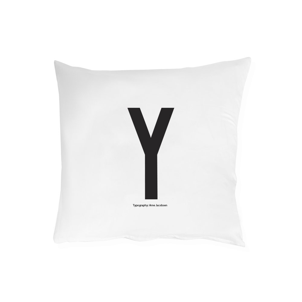 Design Letters pillow case 63x60 cm Y | Scandinavian Design | Pillow cases | White