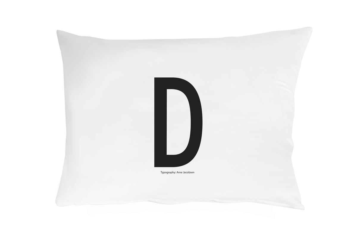 Design Letters pillow case 70x50 cm D | Scandinavian Design | Pillow cases | White