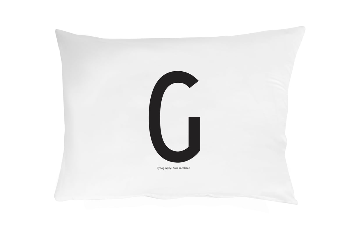 Design Letters pillow case 70x50 cm G | Scandinavian Design | Pillow cases | White