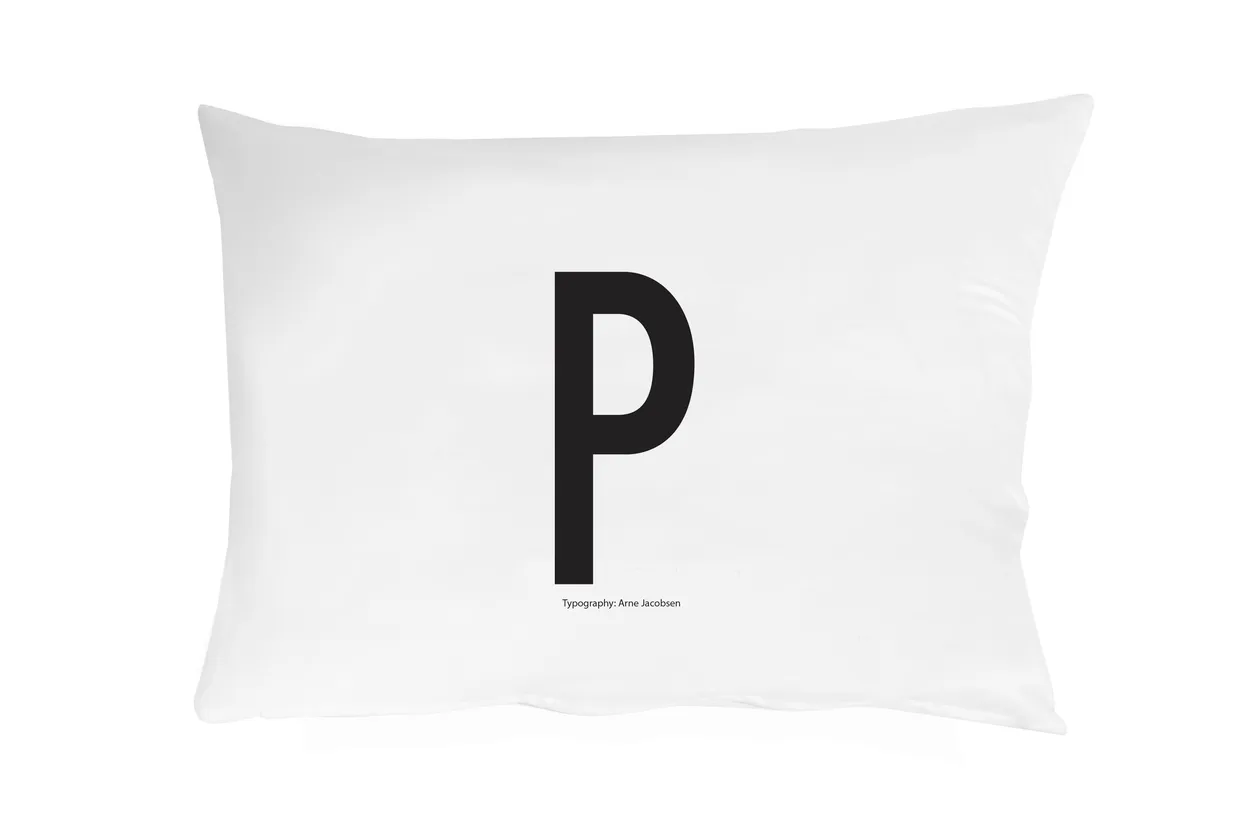 Design Letters pillow case 70x50 cm P | Scandinavian Design | Pillow cases | White