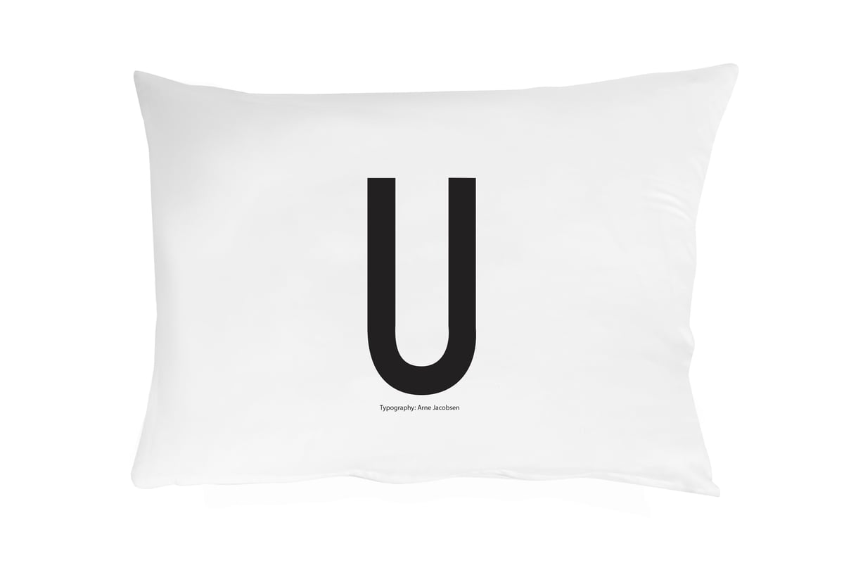Design Letters pillow case 70x50 cm U | Scandinavian Design | Pillow cases | White