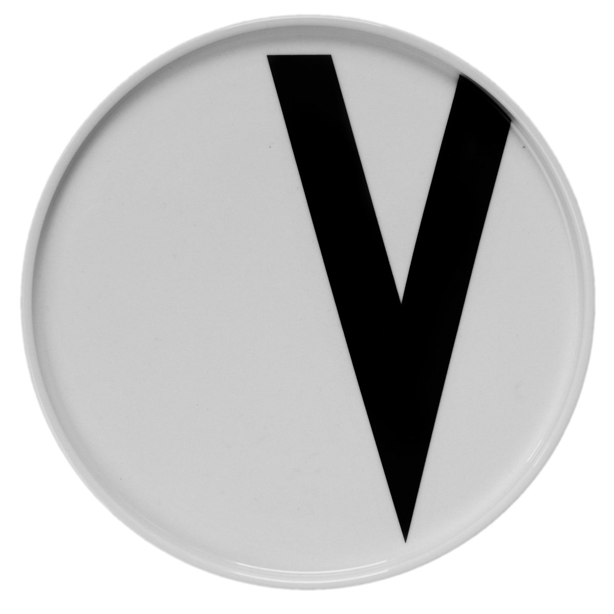 Design Letters plate V | Scandinavian Design | Small plates & side plates | White