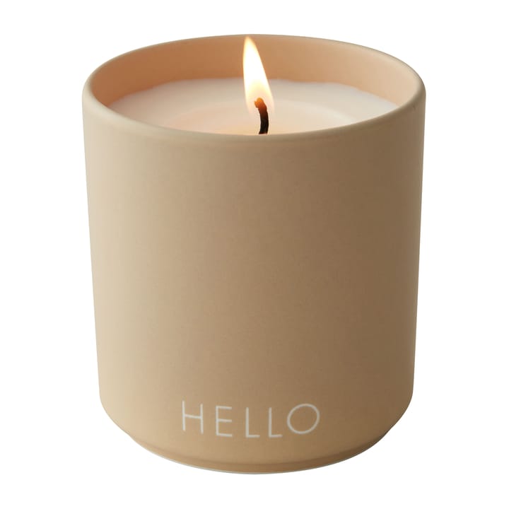 Design Letters scented cande Ø8 cm - Hello-beige - Design Letters
