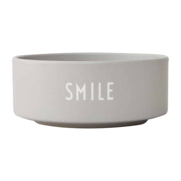 Design Letters snack bowl Ø12 cm - Smile-grey - Design Letters