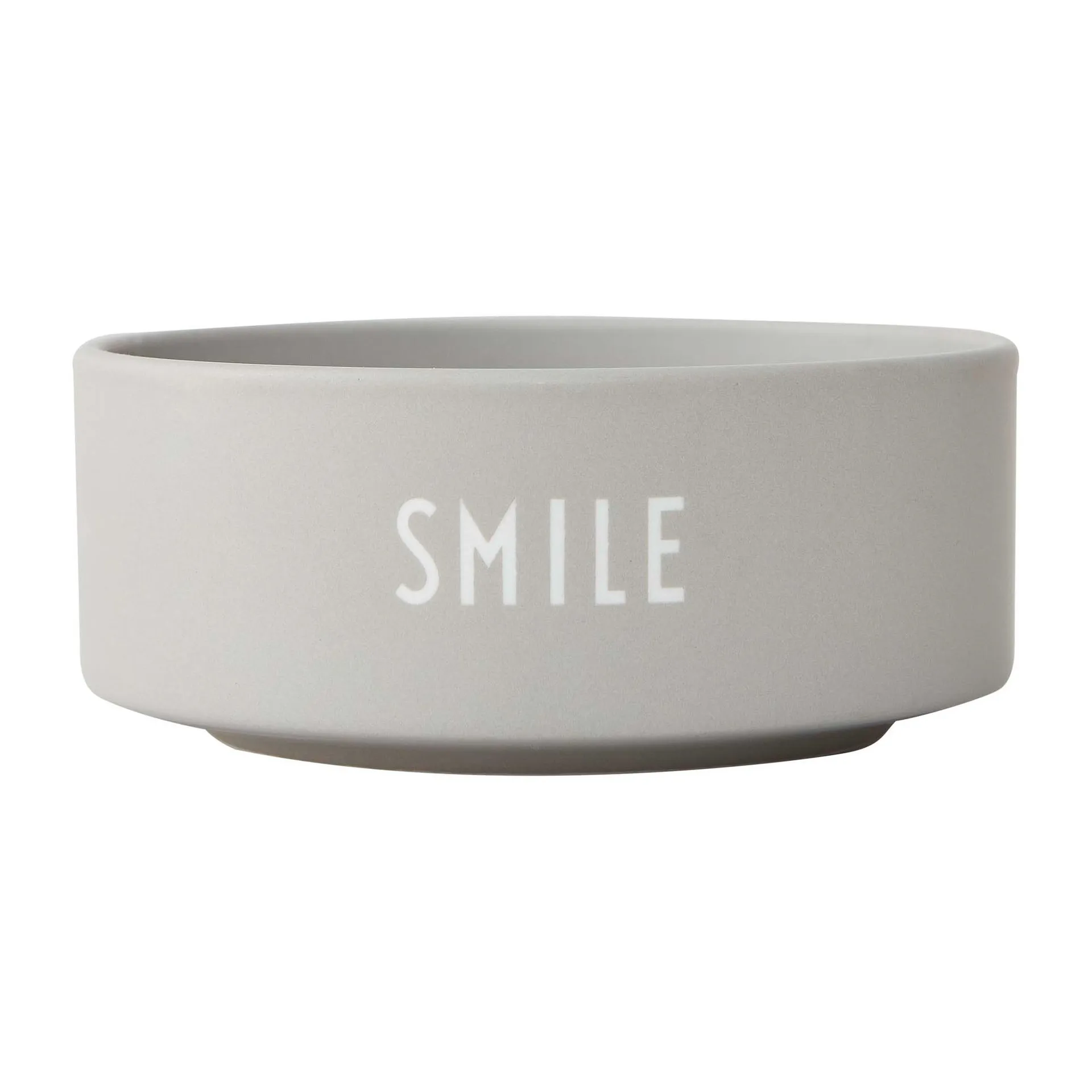 Design Letters snack bowl Ø12 cm, Smile-grey Design Letters