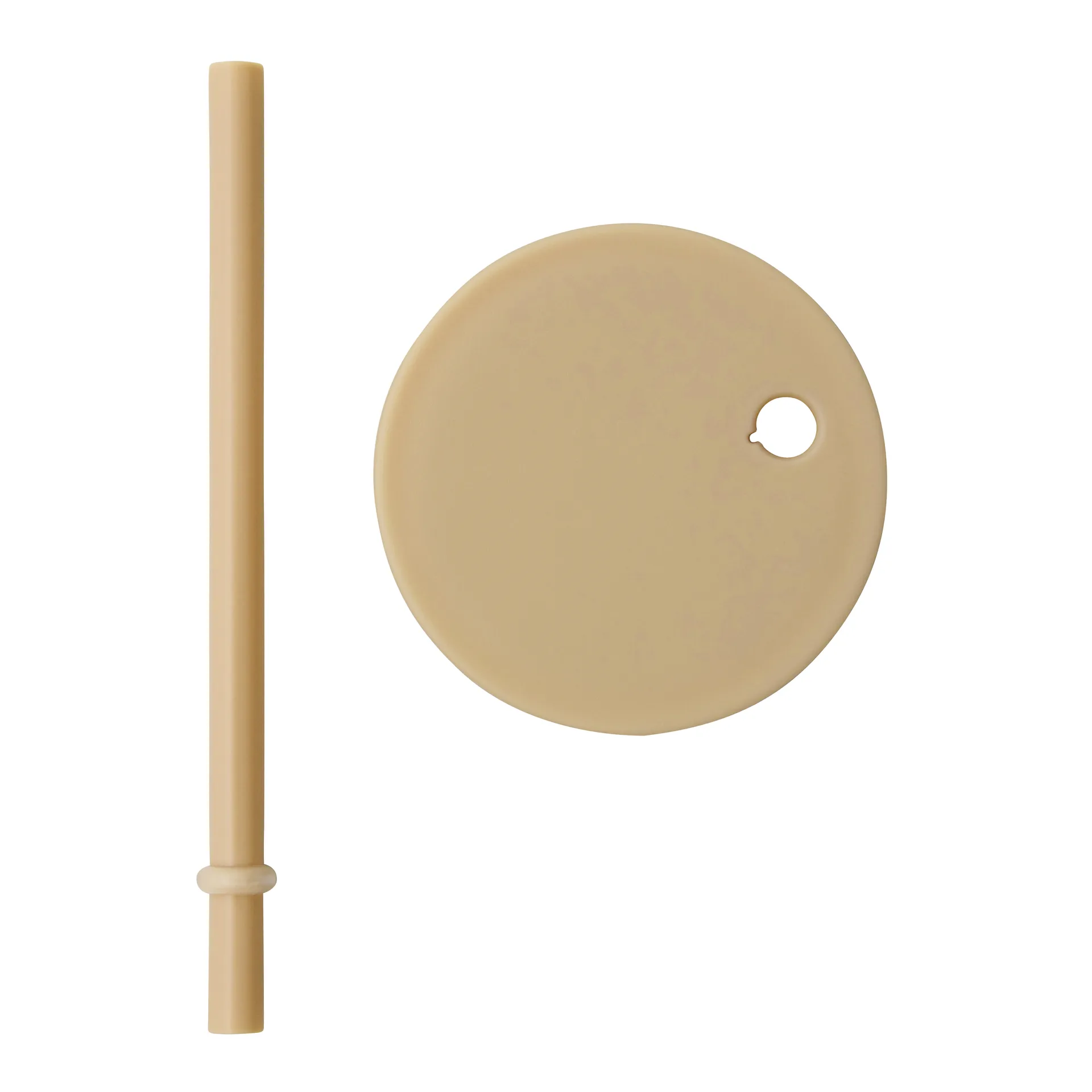 Design Letters straw with lid, Beige Design Letters