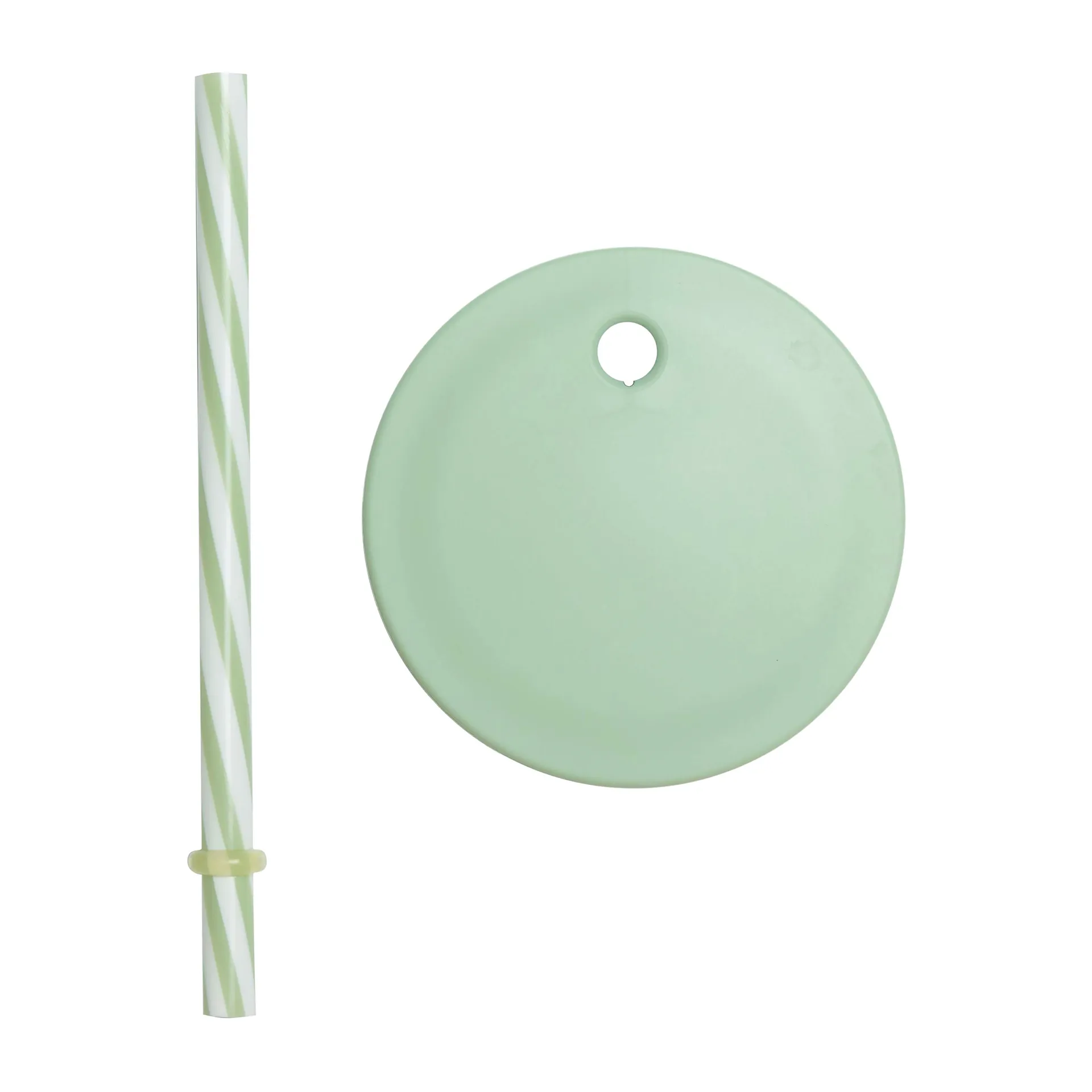 Design Letters straw with lid, Green Design Letters