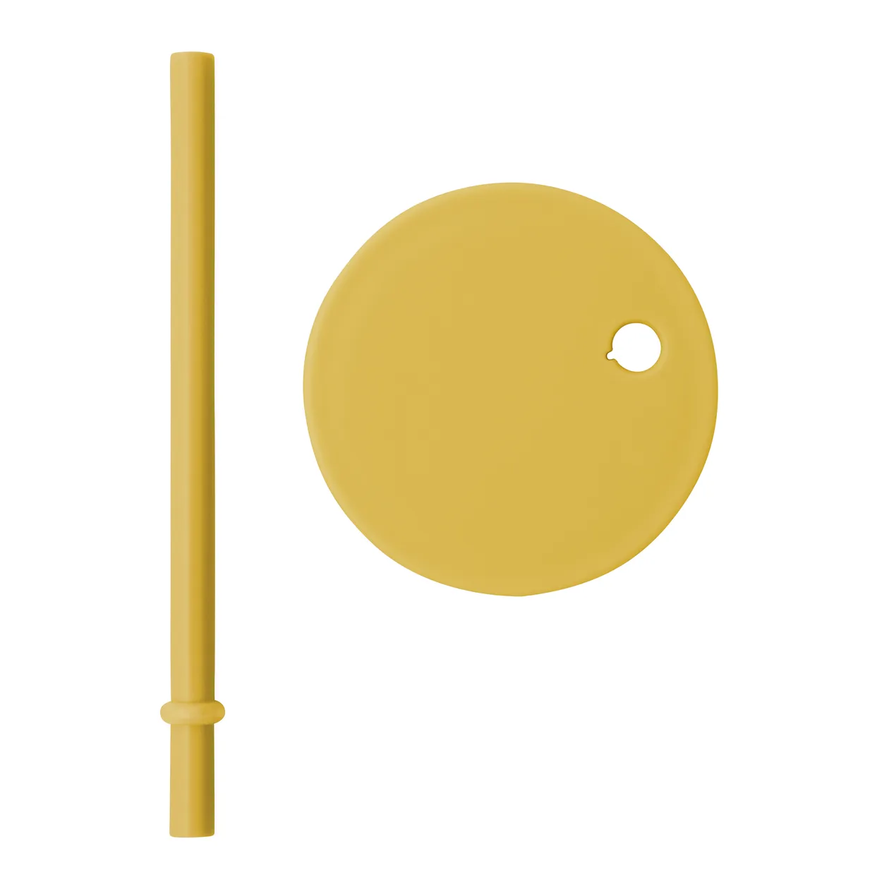 Design Letters straw with lid Mustard | Scandinavian Design | Children's tableware | Yellow