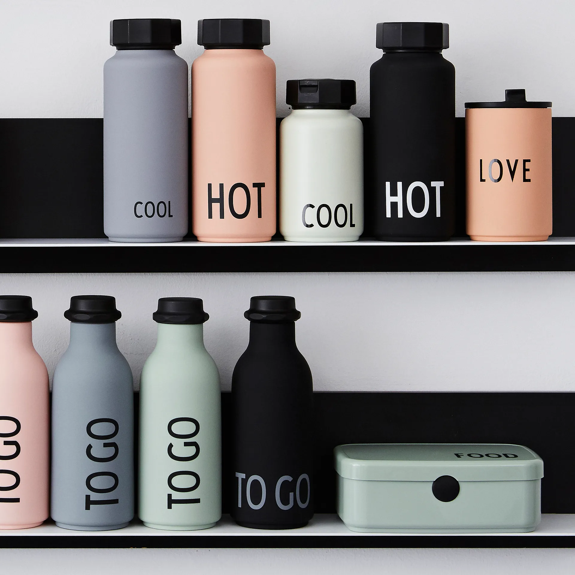 Design Letters thermal flask small, Green Design Letters