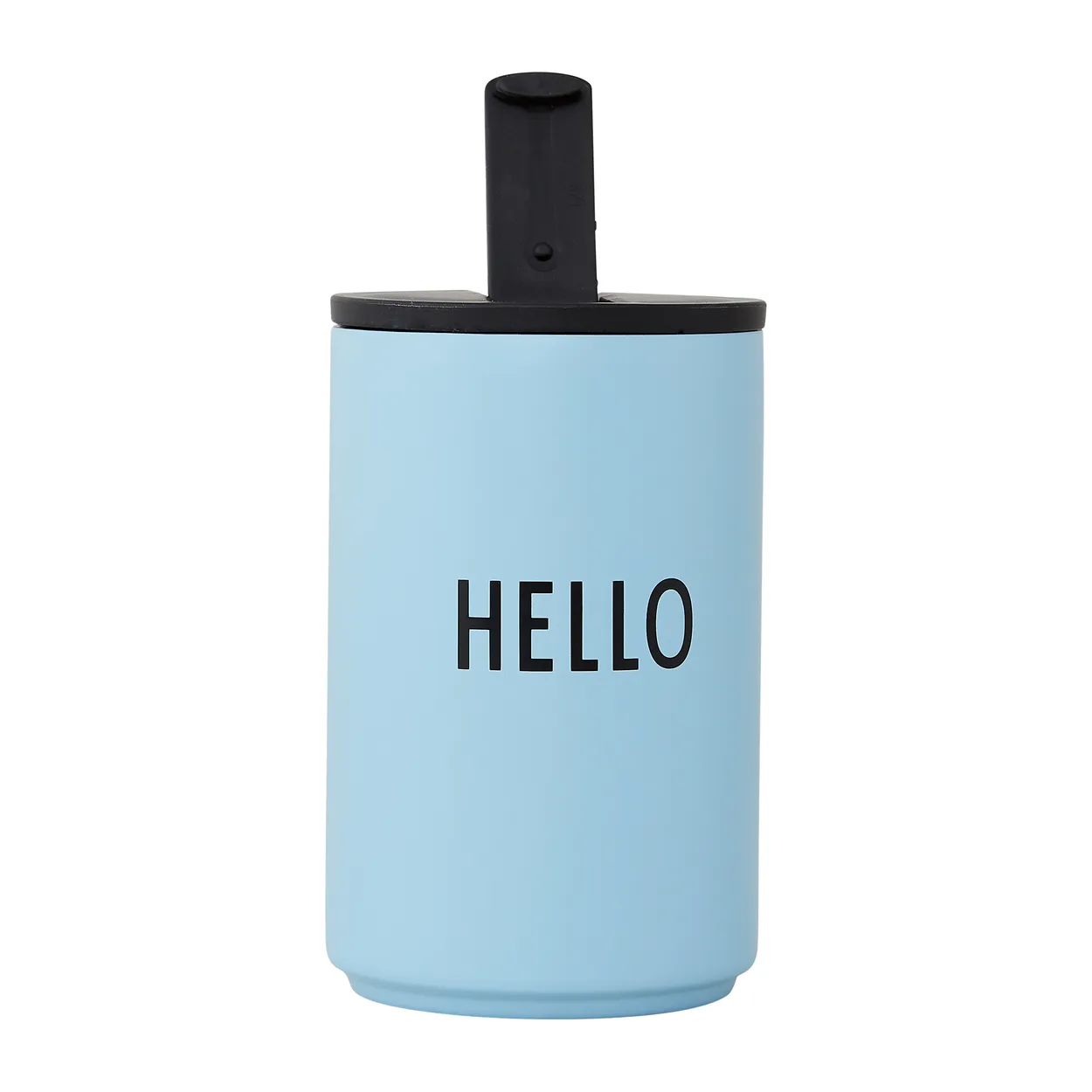 Design Letters thermal mug Light blue-hello | Scandinavian Design | Thermal flasks & travel mugs | Blue