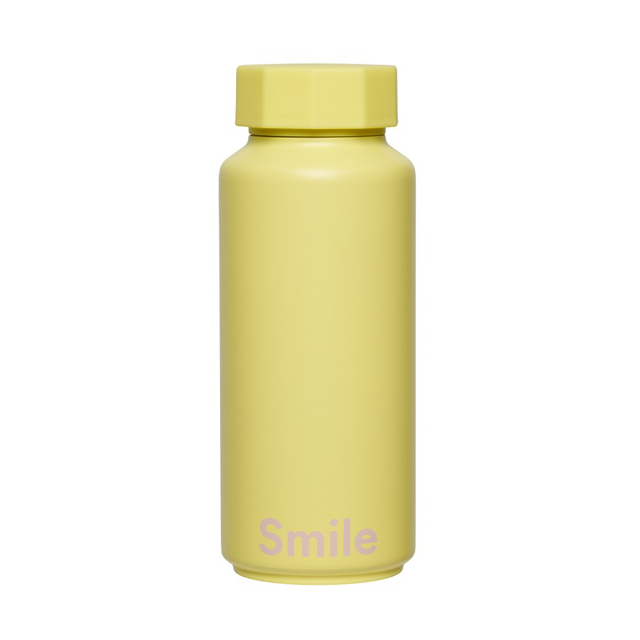 Design Letters thermos Smile-yellow | Scandinavian Design | Water bottles | Yellow