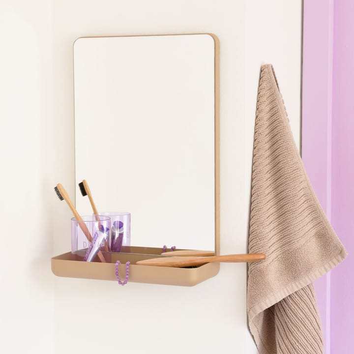 Design Letters Wall-mounted mirror with shelf, Beige Design Letters