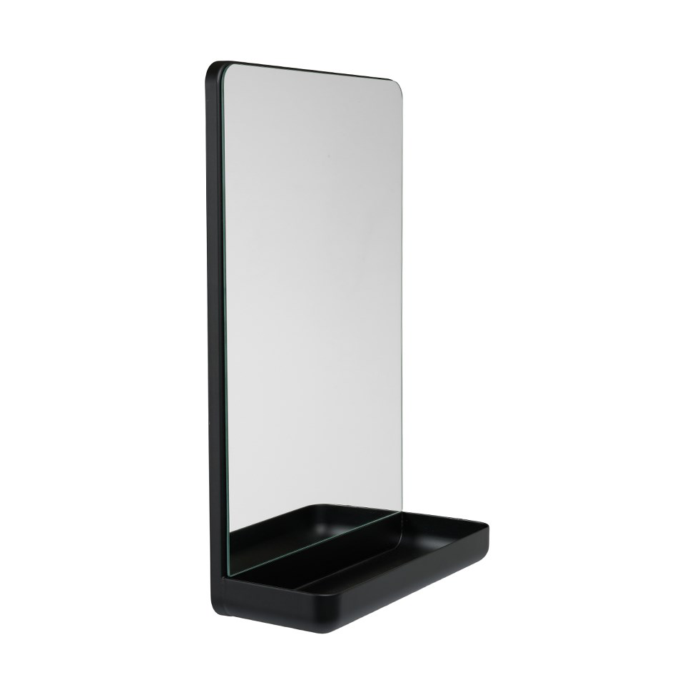 Design Letters Wall-mounted mirror with shelf Black