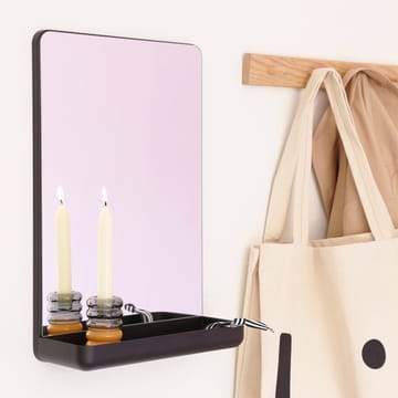 Design Letters Wall-mounted mirror with shelf - Black - Design Letters