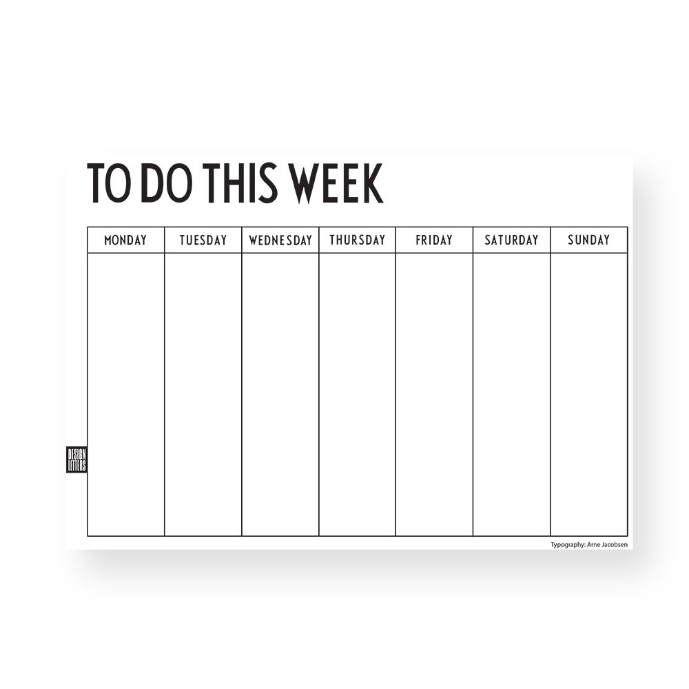 Design Letters weekly planner A4 | Scandinavian Design | Calendars & notebooks | White