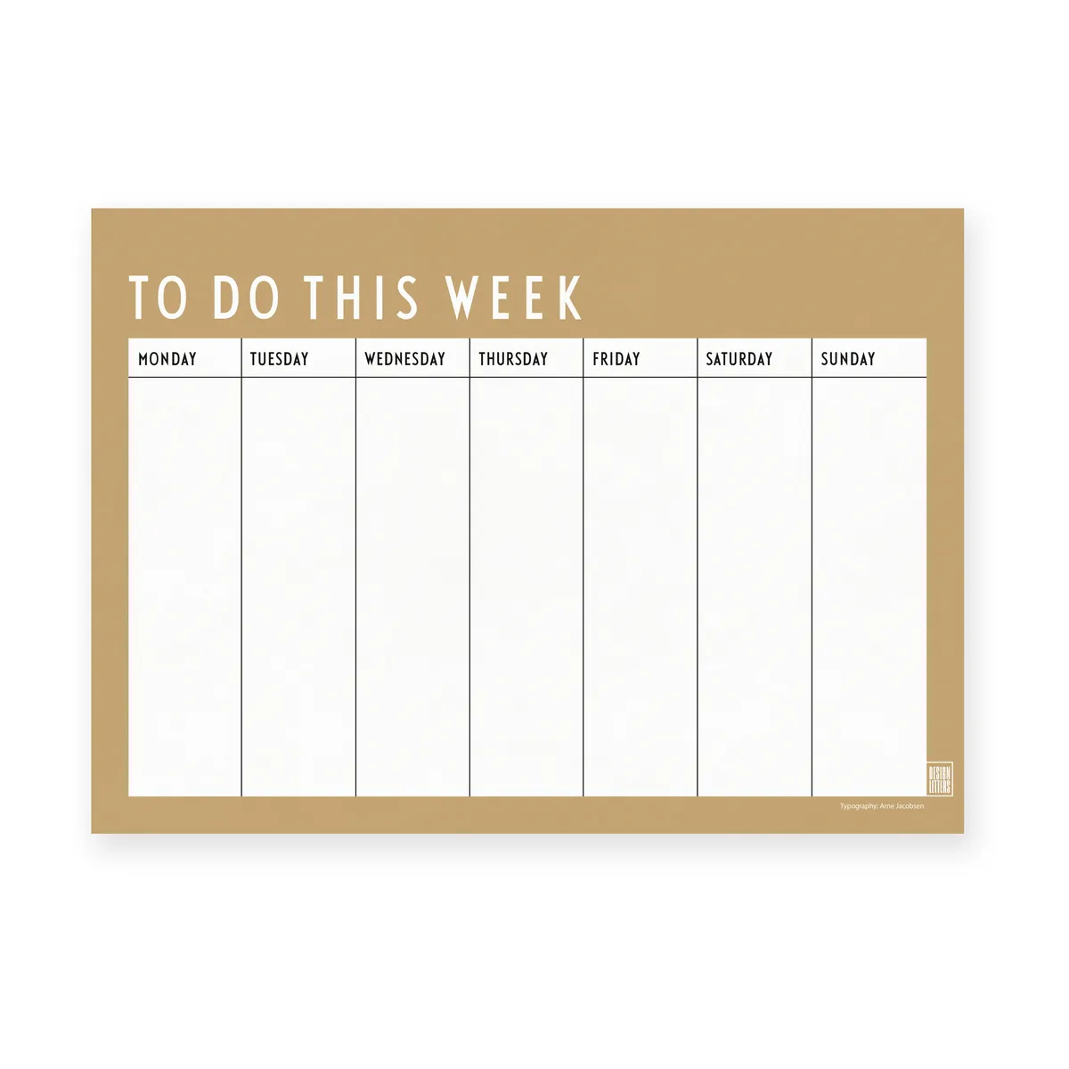 Design Letters Design Letters weekly planner Beige