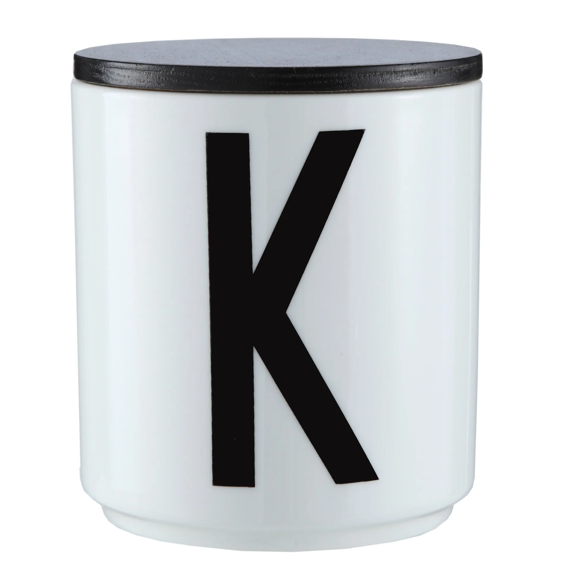 Design Letters wooden cap Ø 8 cm, black Design Letters