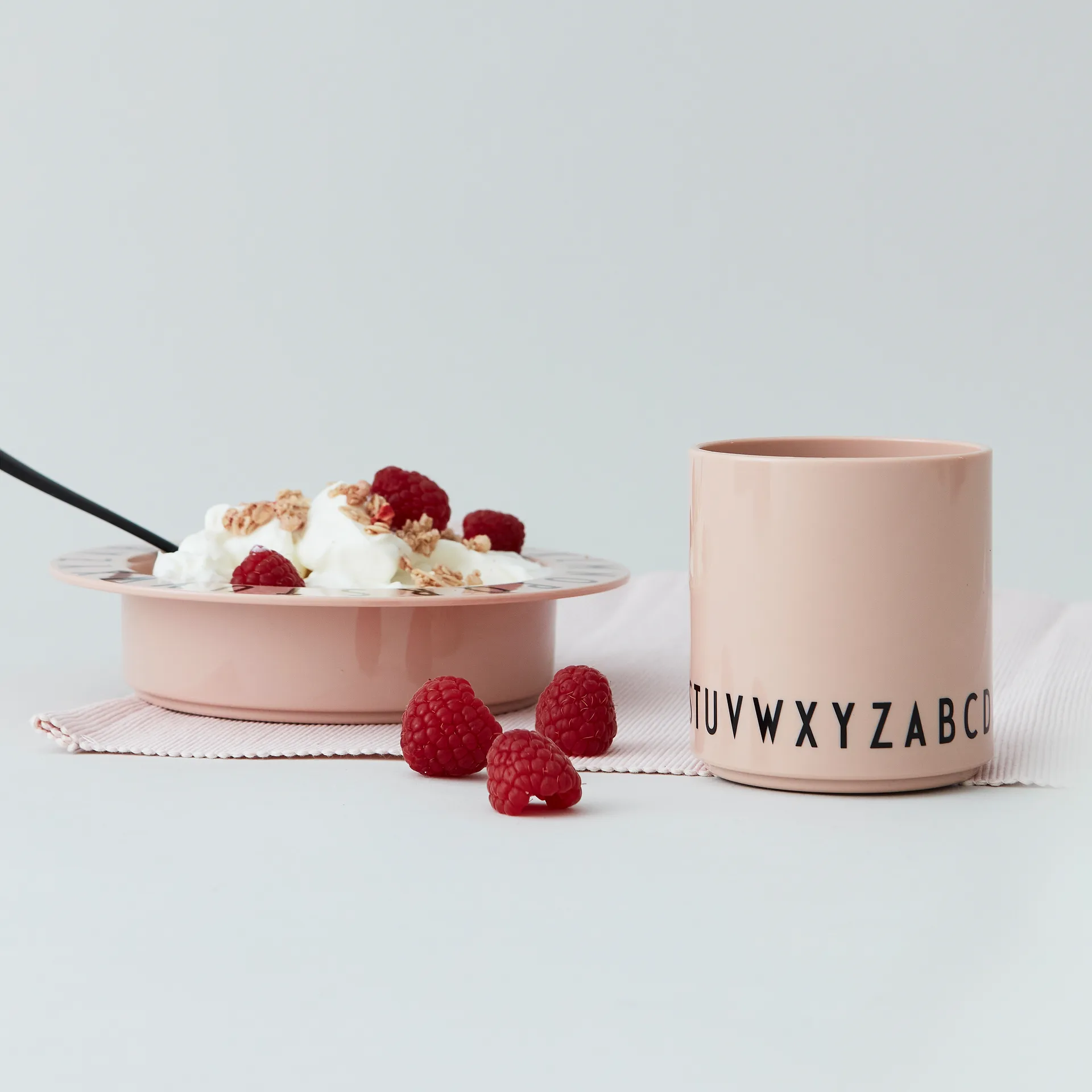 Eat & Learn childrens cup, Nude Design Letters