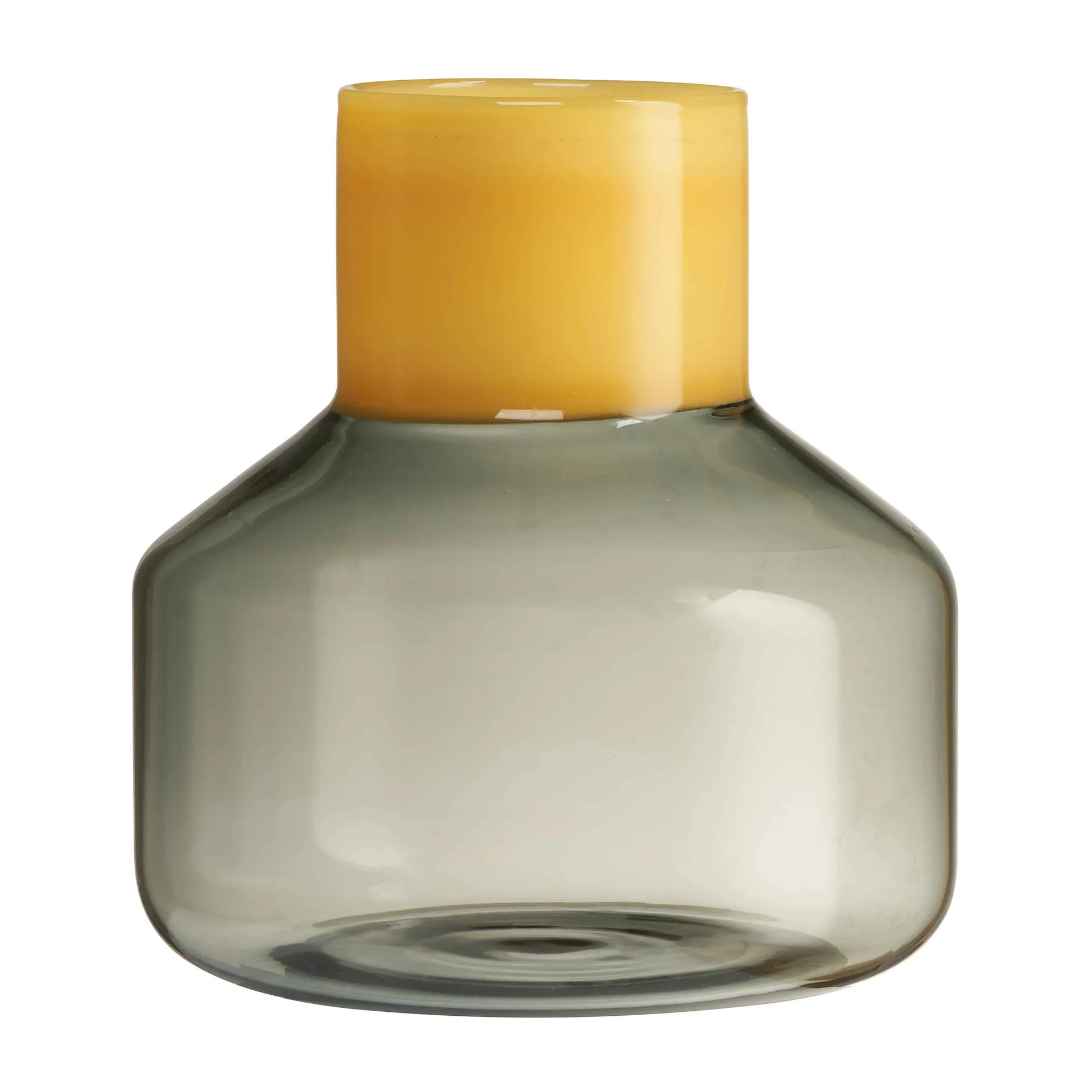 Generous vase medium Ø13 cm, Milky yellow-smoke Design Letters