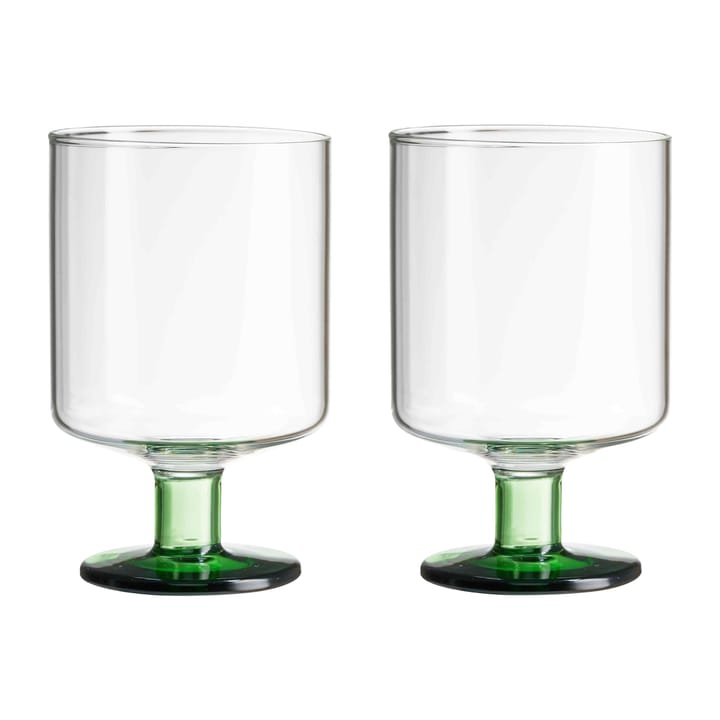 Generous wine glass 30 cl 2-pack - Clear-green - Design Letters