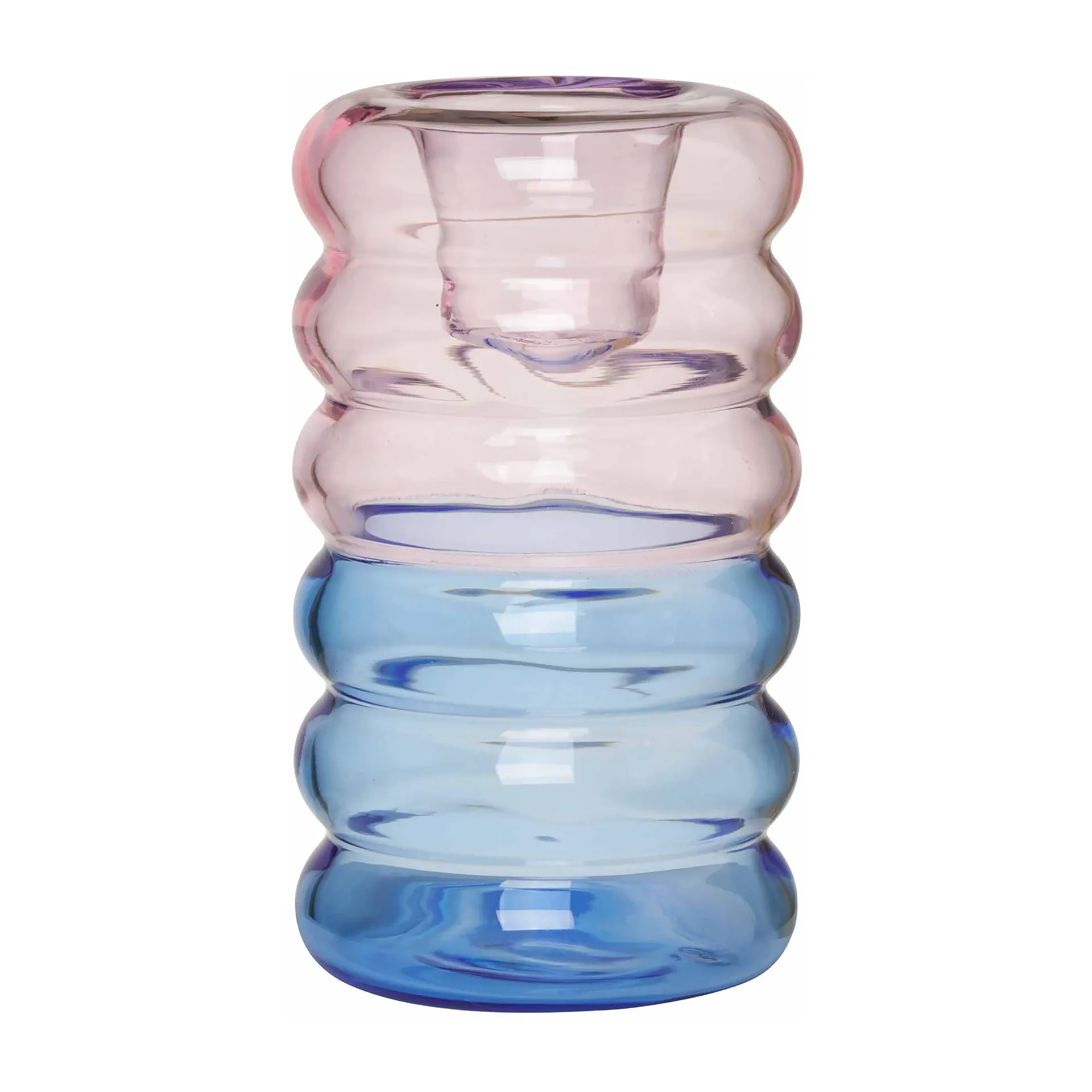 Hoop candle sticks Ø3.5x9 cm, Pink-blue Design Letters