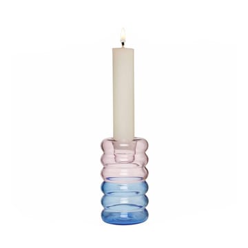Hoop candle sticks Ø3.5x9 cm - Pink-blue - Design Letters
