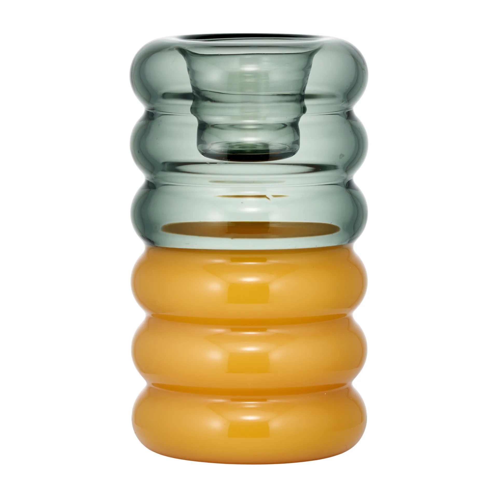 Hoop candle sticks Ø3.5x9 cm, Smoke-milky yellow Design Letters