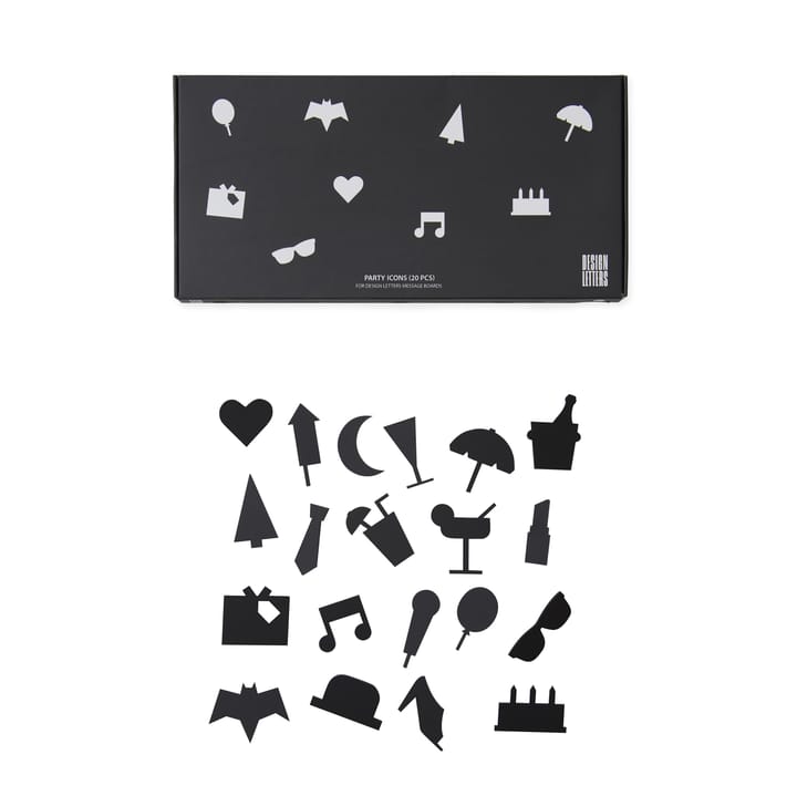 Party icons to letter board 20 pieces - black - Design Letters