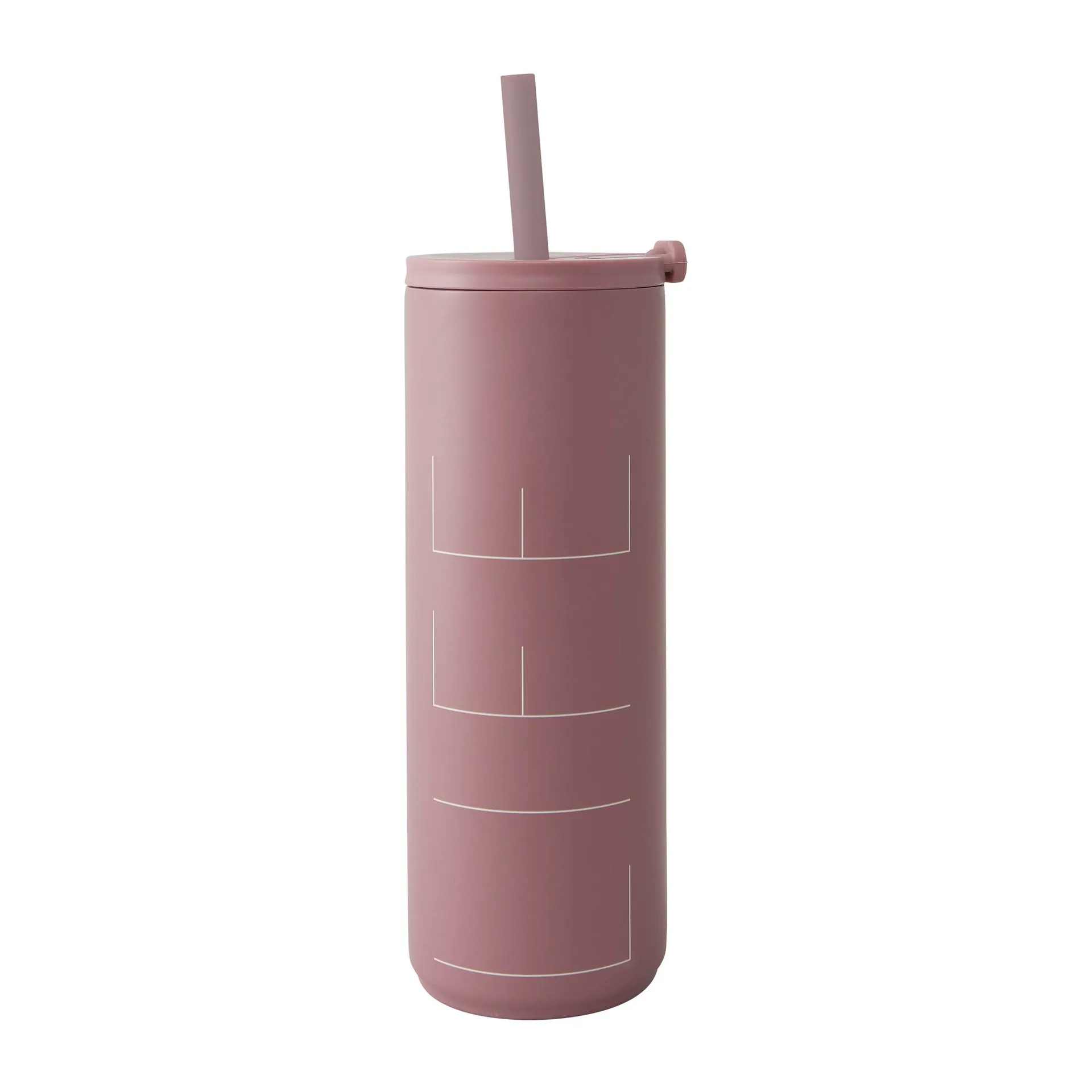 Travel Life thermos with straw 50 cl, Ash rose Design Letters
