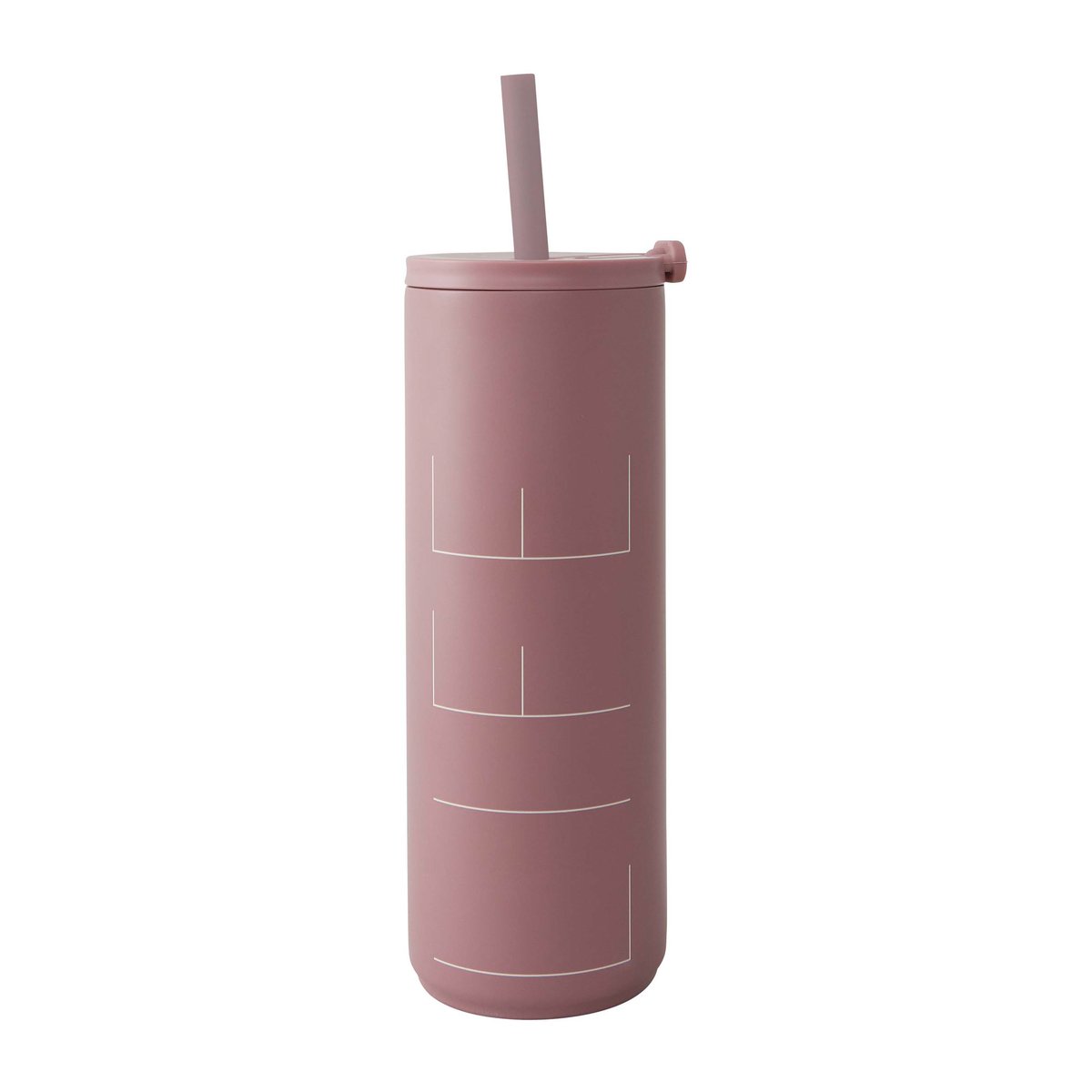 Design Letters Travel Life thermos with straw 50 cl Ash rose