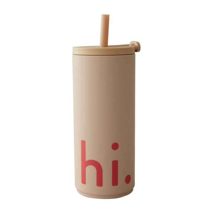 Travel Life thermos with straw 50 cl - Hi-beige - Design Letters