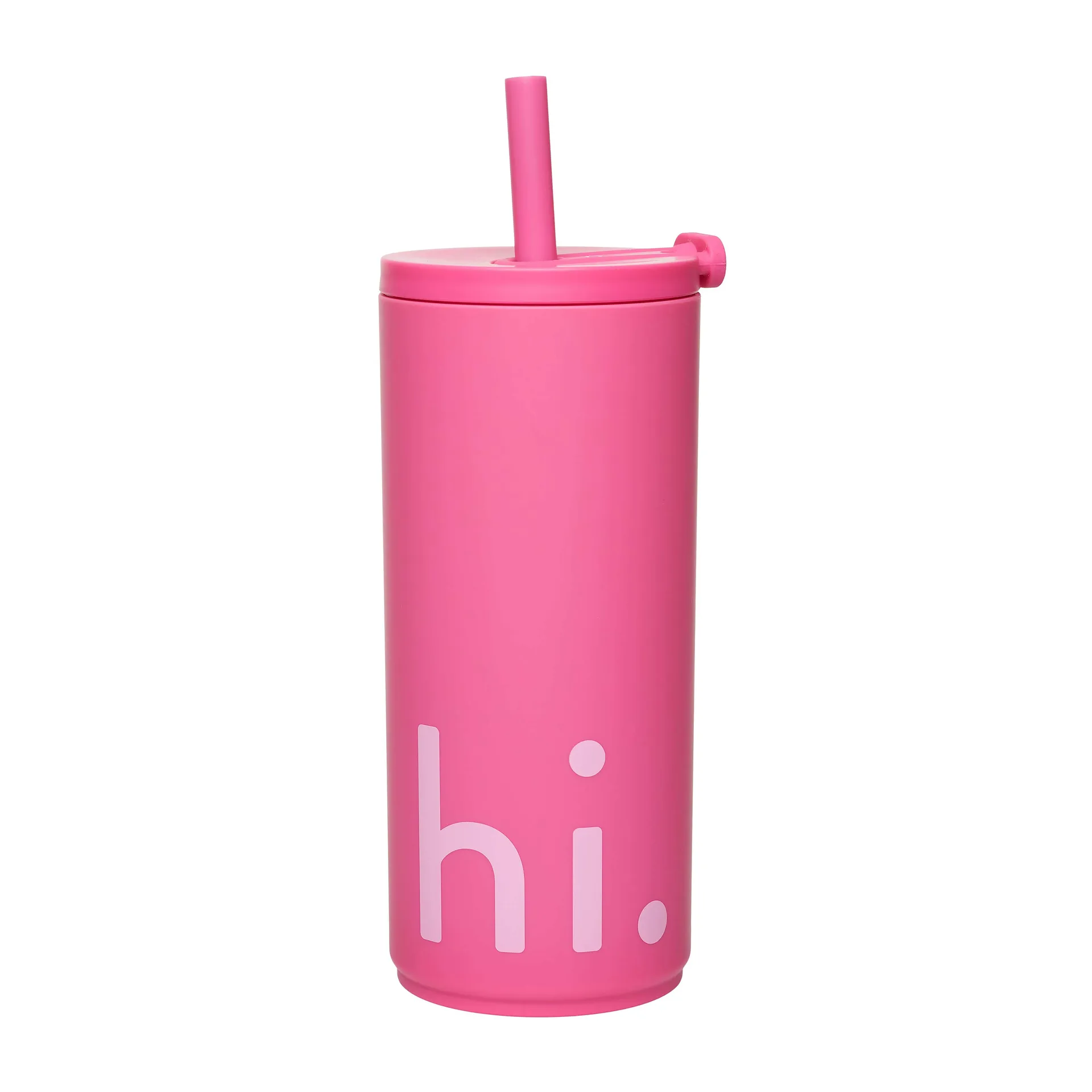 Travel Life thermos with straw 50 cl, Hi-cherry pink Design Letters