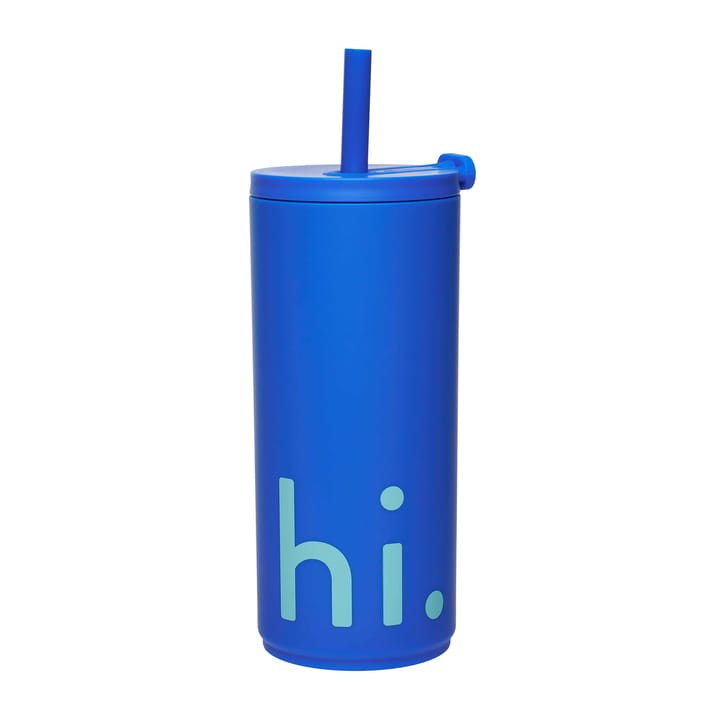 Travel Life thermos with straw 50 cl - Hi-cobalt blue - Design Letters