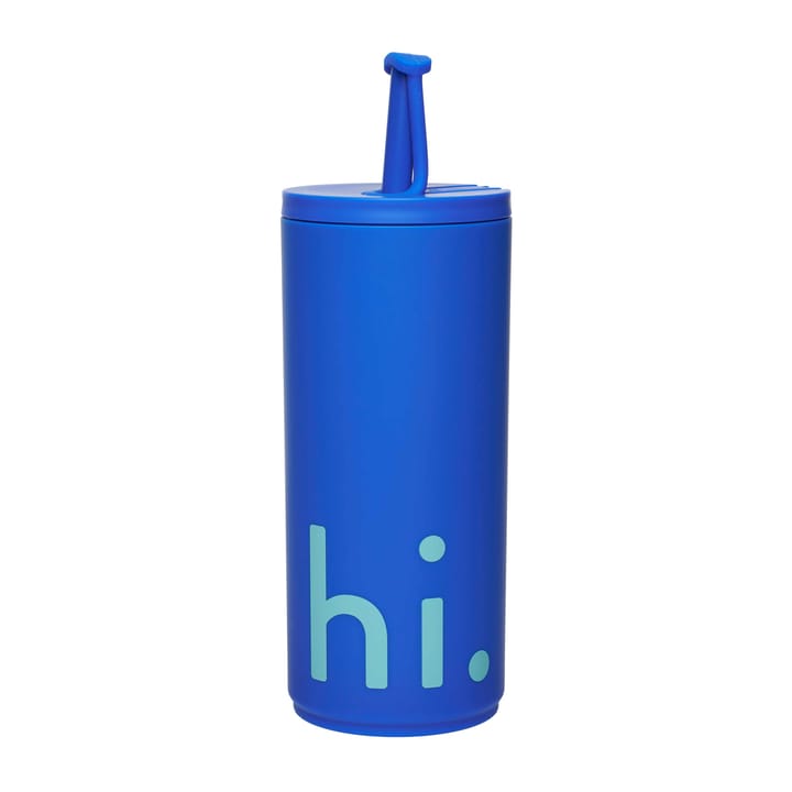 Travel Life thermos with straw 50 cl - Hi-cobalt blue - Design Letters