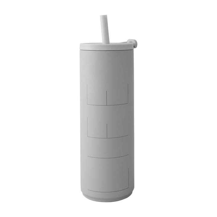 Travel Life thermos with straw 50 cl - Light grey - Design Letters