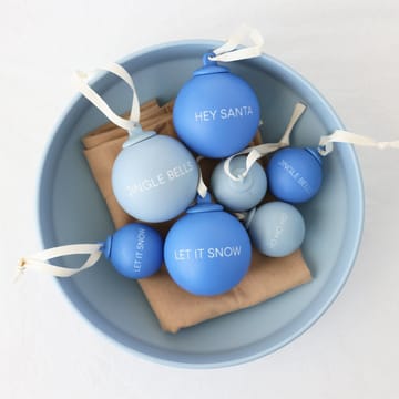 XMAS Stories christmas bauble Ø4 cm 4 parts - Cobalt blue-light blue - Design Letters