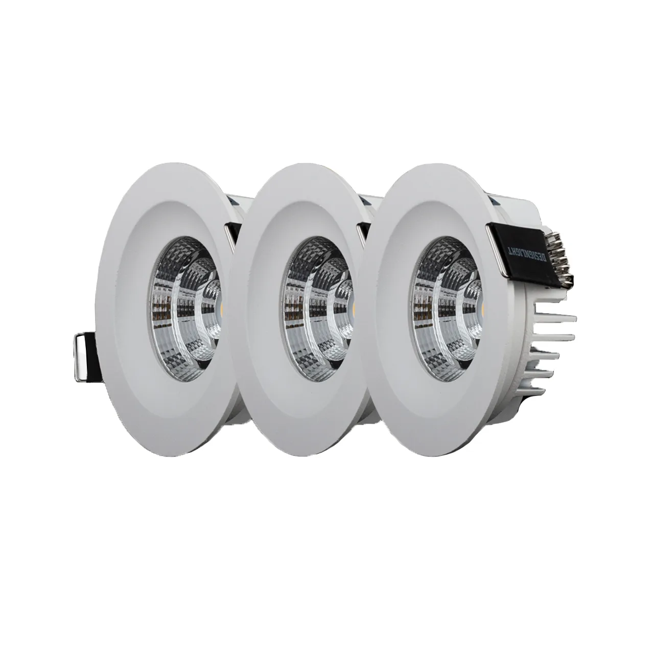 Designlight downlight fixed including driver and wiring 3-pack, White Designlight
