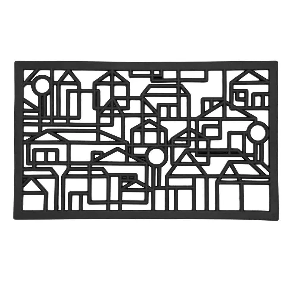 Dixie City door mat 45x75 cm | Scandinavian Design | Door mats | Black