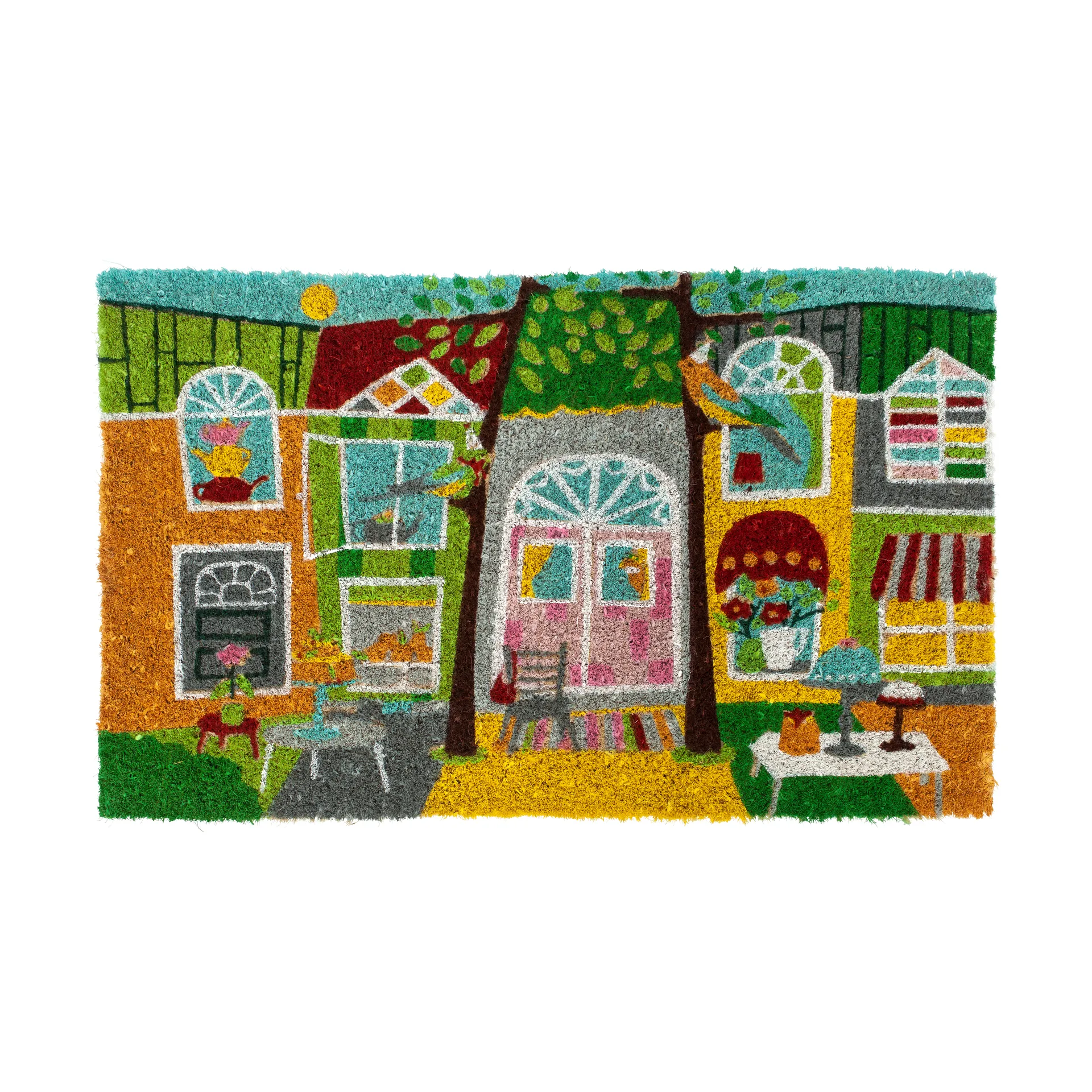 Coir doormat, Garden party, 45x75 cm Dixie