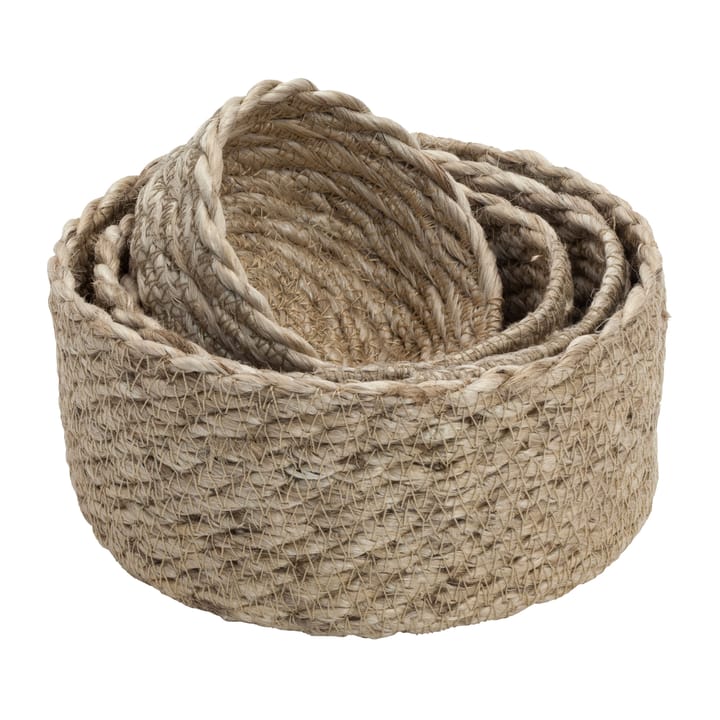 Elin jute basket mini twist 4-pack - Natural-grey - Dixie