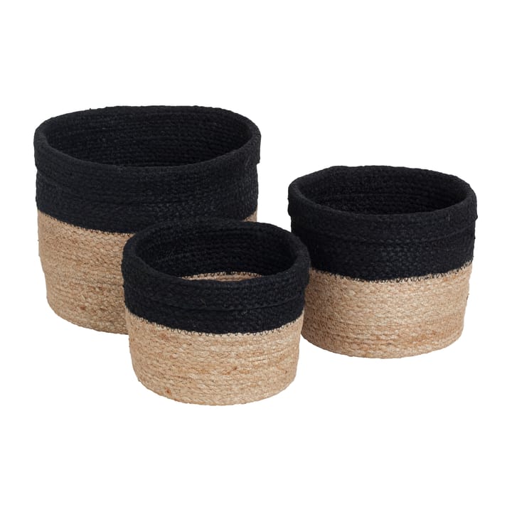 Elin storage basket 3-pack - Natural-black - Dixie