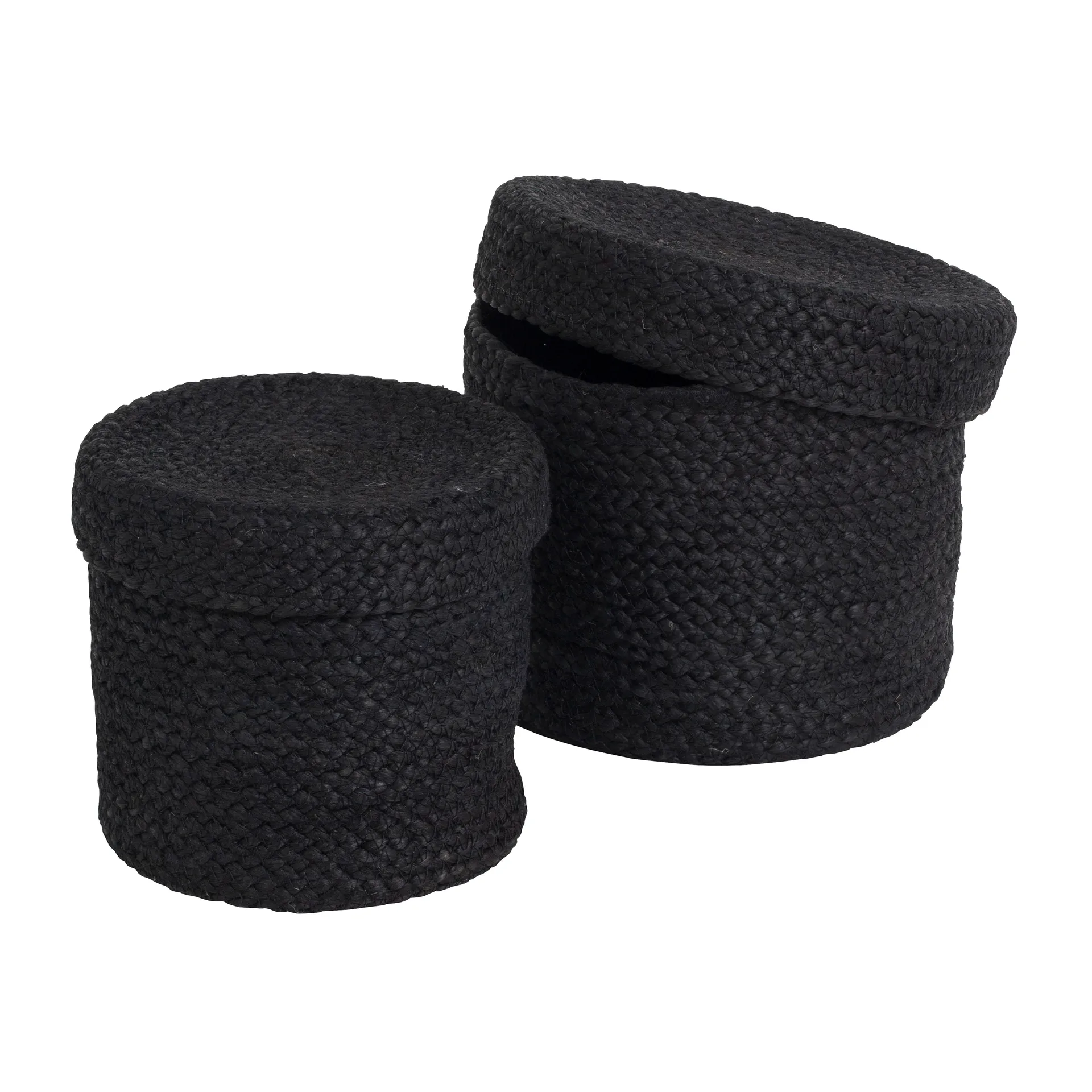 Elin storage basket with lid 2-pack, Black Dixie