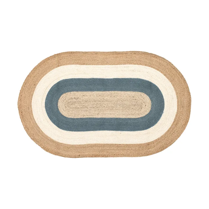 Elin striped oval jute rug 92x150 cm - Horizon blue, oval, 92x150 cm - Dixie