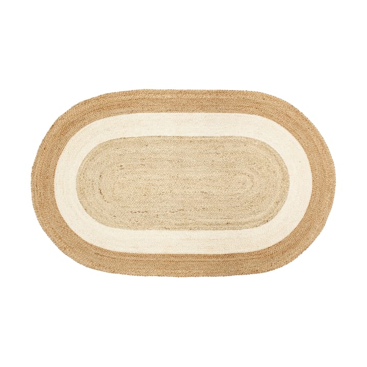 Elin striped oval jute rug 92x150 cm - Natural - Dixie