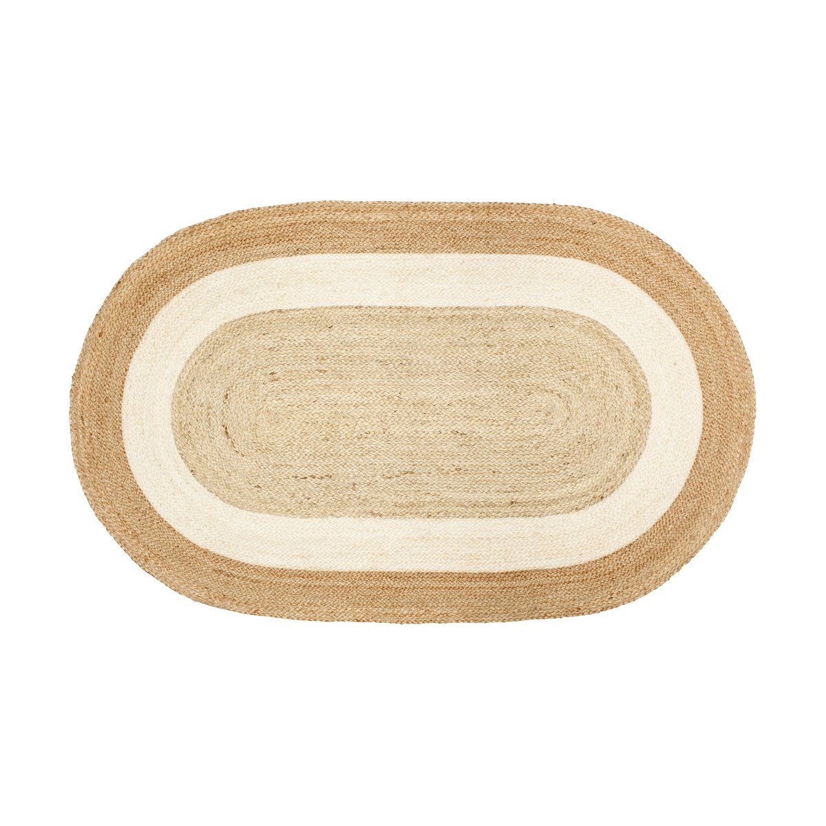 Dixie Elin striped oval jute rug 92x150 cm Natural