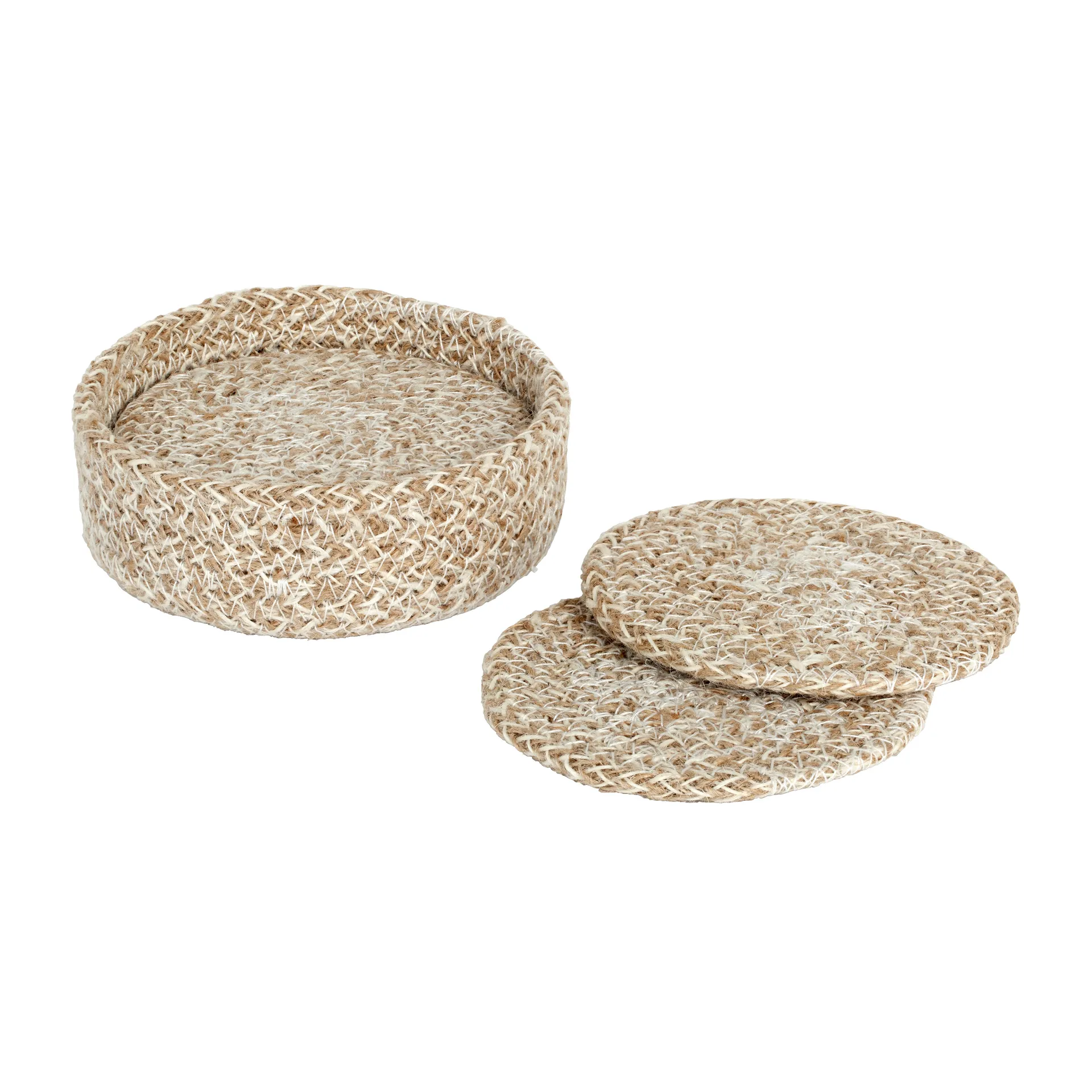 Ella coaster Ø10.5 cm 6-pack, Beige Dixie