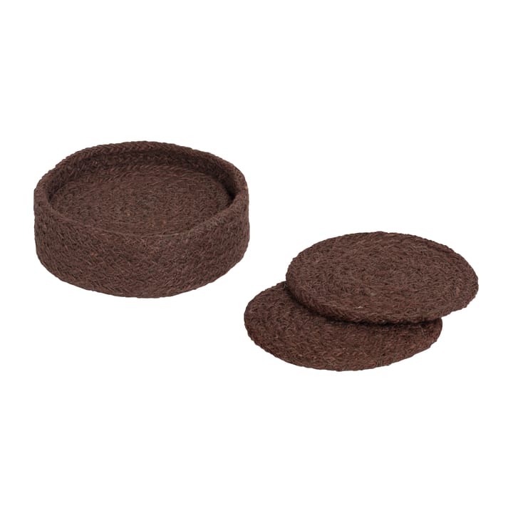 Ella coaster Ø10.5 cm 6-pack - Pure brown - Dixie