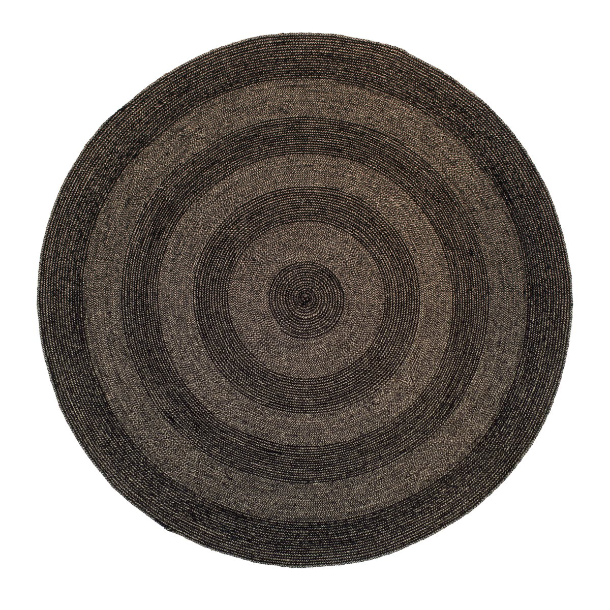 Dixie Ella jute rug o150 cm Black-nature | Scandinavian Design | Jute & natural fibre rugs | Black