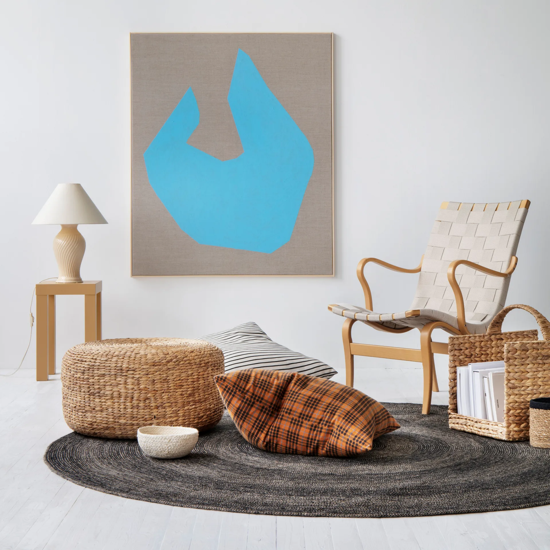 Ella jute rug Ø150 cm, Black-nature Dixie